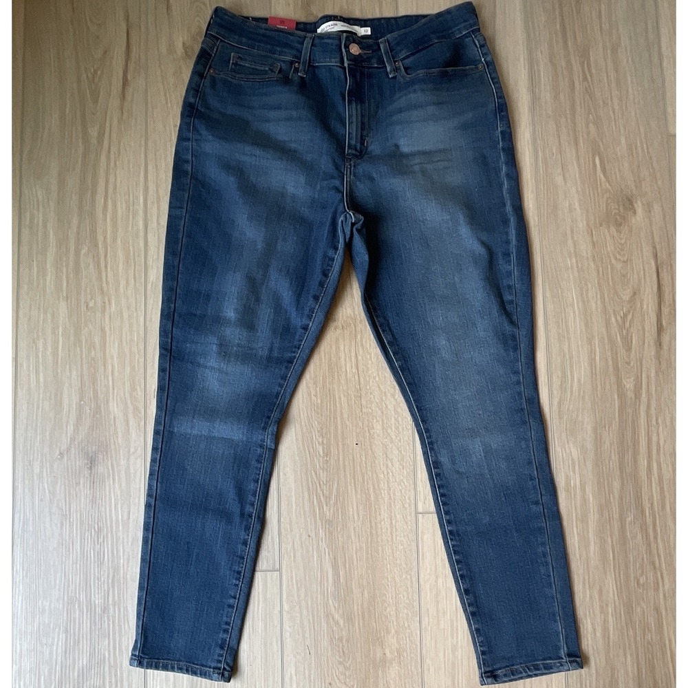 Levi Strauss Signature High Rise Skinny Jeans Womens 12S Dark Blue 38298-0104